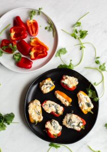 easy stuffed peppers with spinach and cream cheese
