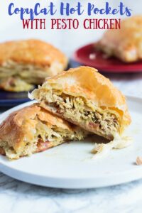 Pesto Chicken Hot Pockets. A delicious alternative to the store bought version, packed with ingredients you can actually pronounce.