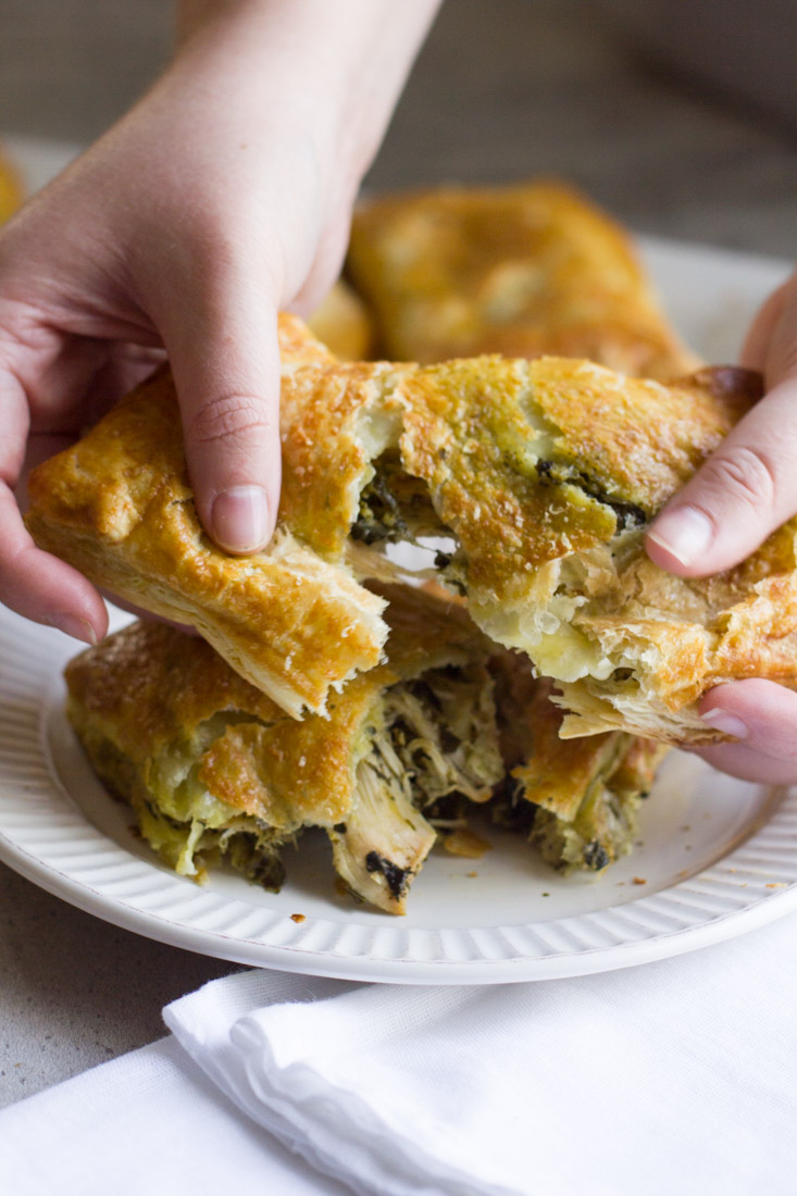 Pesto Chicken Copy Cat Hot Pockets are an excellent alternative to the store bought version. Use your own puff pastry or the recipe included and swap the ingredients to make it your own!