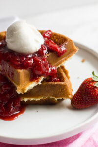 Waffles | Strawberry Syrup | Whipped Cream | Breakfast | Birthday Breakfast | Valentine Breakfast