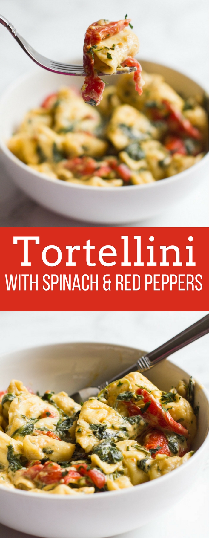 Tortellini | Roasted Red Pepper | Spinach | Tortellini with Spinach and Roasted Red Peppers | Easy | Pasta | Cheesy Tortellini | Fast Dinner