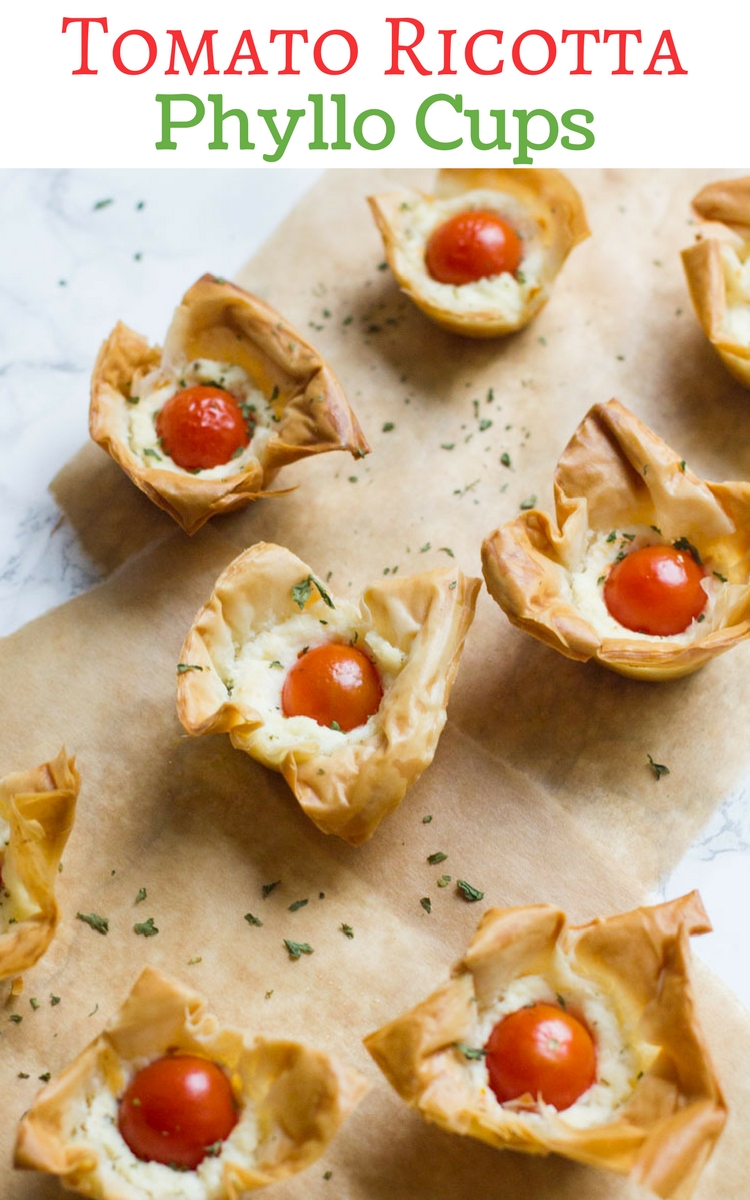 These fun tomato ricotta phyllo cups are really easy to prepare and make the best appetizer for your next party or brunch.
