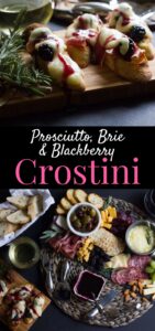 Proscuitto, Brie and Blackberry Crostini is a fast, simple and easy appetizer that's perfect for parties and a quiet dinner alike. #ad