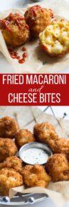 Take a load off with these awesome fried macaroni and cheese bites. Great as an appetizer or to serve at a party - and the macaroni itself is delicious on its own.