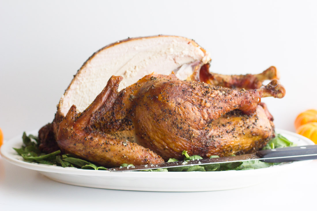 Learn how to make a whole smoked turkey for Thanksgiving or anytime. No need for fancy rubs - just salt and pepper here. It's all in the technique!