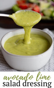 This creamy avocado lime dressing is super light and refreshing, and packed full of flavor! It's great on salads, or keep it thicker for dips and using on tacos.