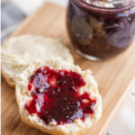 This mixed berry jam uses summer fruits like blueberries, blackberries, raspberries and strawberries to make a delicious spreadable jam perfect for topping biscuits and scones!