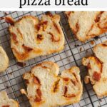 One bite of this soft and yeasty homemade pepperoni pizza bread is all you'll need to fall in love. Bursting with swirls of asiago cheese and shredded pepperoni, this bread is great for sandwiches, paninis, snacking and more!